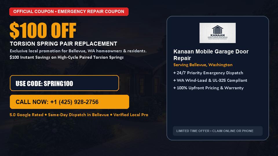 Kanaan Mobile Garage Door Repair $100 OFF Dual Torsion Spring Replacement