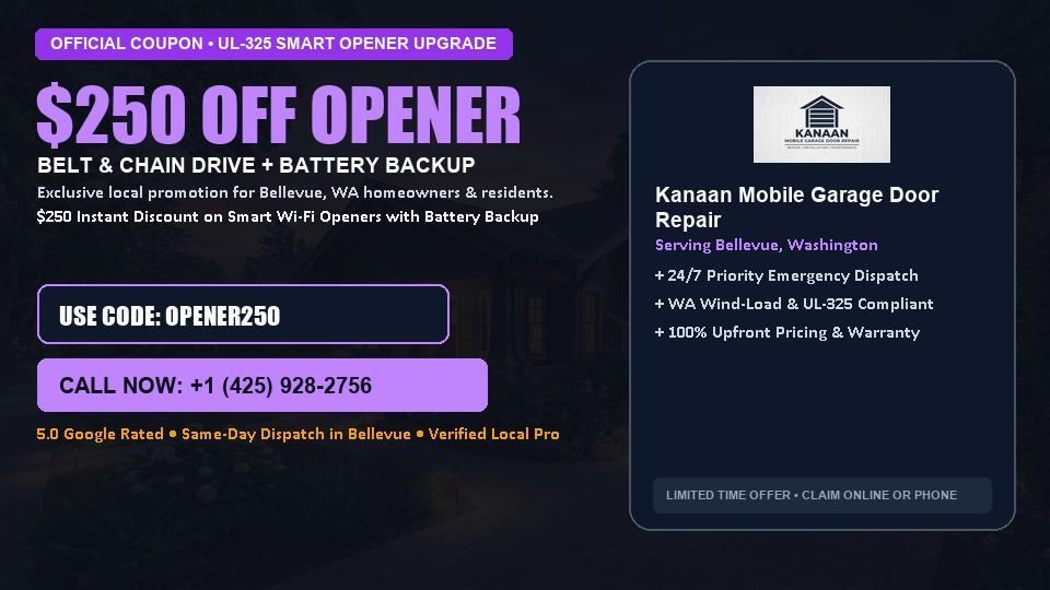Kanaan Mobile Garage Door Repair $250 OFF Premium LiftMaster Opener Installation